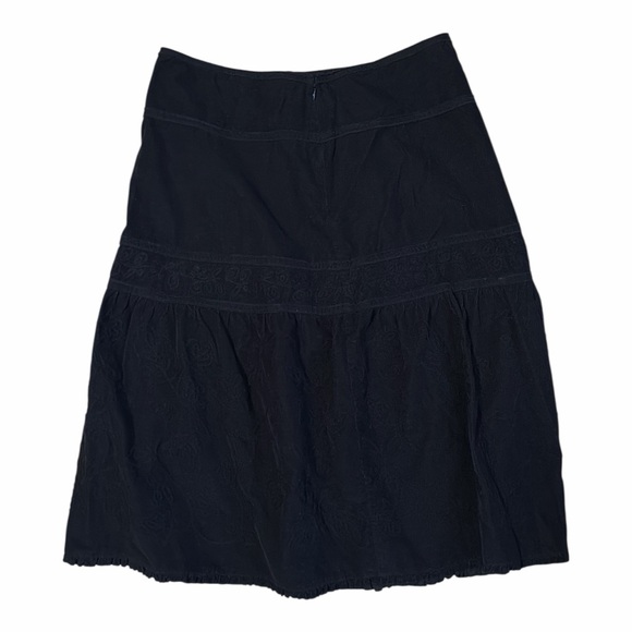 Liz Claiborne‎ Black Textured Tiered Mini Skirt Size 16 Boho Classic MN1 - Picture 3 of 5